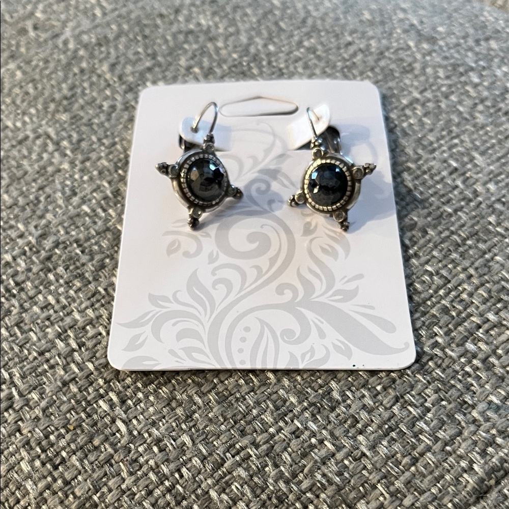 Brighton Elegant Silver and Gray crystal Earrings